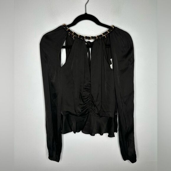 Veronica Beard Yulita Gold Chain detail Top women’s size 10 - Picture 3 of 7